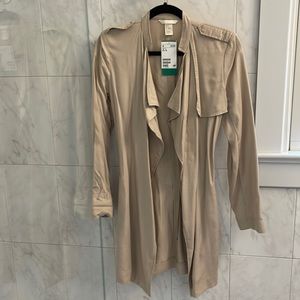 H&M tie front lightweight trench coat - size 2